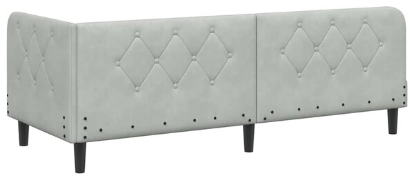 Kutni okvir kreveta Svijetlo siva 80 x 200 cm Baršun - Svjetlosiva / 80 x 200 cm