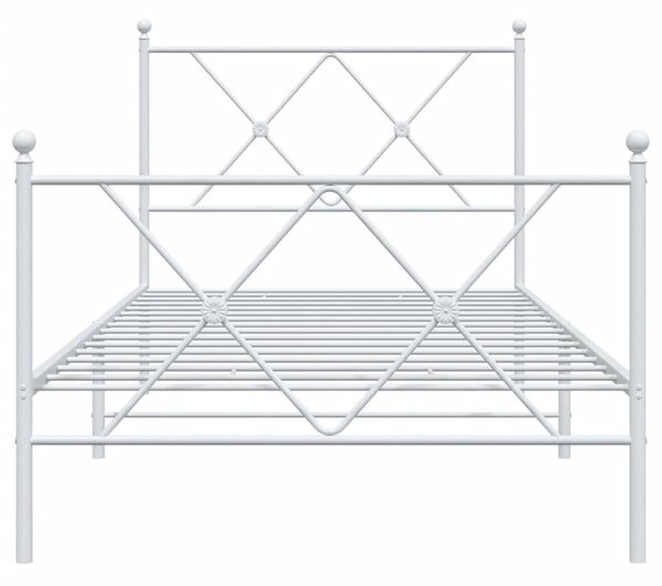Metalni okvir kreveta uzglavlje i podnožje bijeli 90 x 200 cm - Bijela / 90 x 200 cm