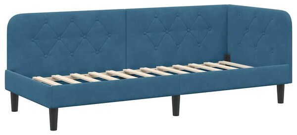 Kutni okvir kreveta Plava 80 x 200 cm Baršun - Plava / 80 x 200 cm