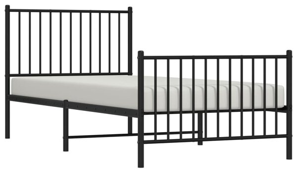 Metalni okvir kreveta uzglavlje i podnožje crni 90 x 200 cm - Crna / 90 x 200 cm