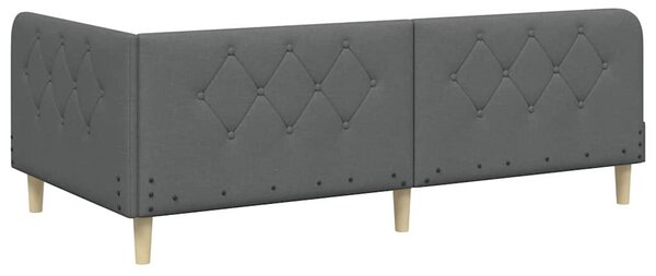 Kutni okvir kreveta Tamno siva 90 x 200 cm tkanina - Siva / 90 x 200 cm