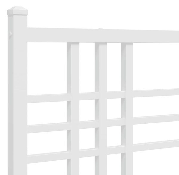 Metalni okvir krevet bez madraca s uzglavljem bijeli 75x190 cm - Bijela / 75 x 190 cm