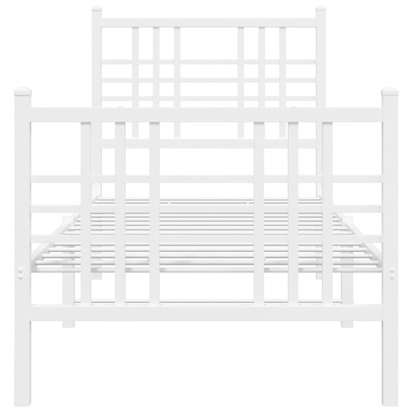 Metalni okvir kreveta uzglavlje i podnožje bijeli 80x200 cm - Bijela / 80 x 200 cm