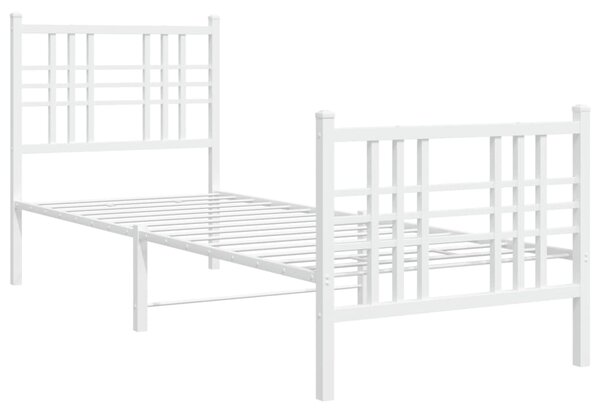 Metalni okvir kreveta uzglavlje i podnožje bijeli 80x200 cm - Bijela / 80 x 200 cm