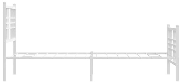 Metalni okvir kreveta uzglavlje i podnožje bijeli 80x200 cm - Bijela / 80 x 200 cm