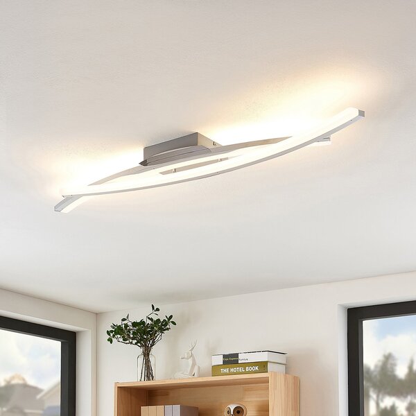 Lindby Elarit LED stropna svjetiljka, kromirana, prigušiva, Metalik, Dnevni boravak/blagovaonica, Metal