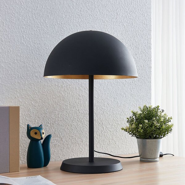 Lindby stolna lampa Idalene, visina 51 cm, crna, metal, Crno, Dnevni boravak/blagovaonica, Metal
