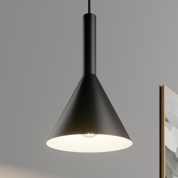 Arcchio viseća lampa Tadej, crno-bijela, Ø 19 cm, metal, E27, prigušiva, Crno, Dnevni boravak/blagovaonica, Metal
