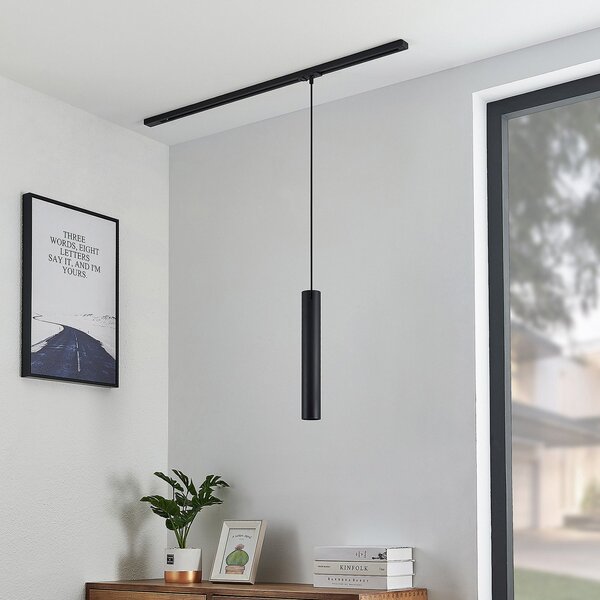 Lindby visilica Linaro, 40 cm, crna, 1-fazna, GU10, Crno, Dnevni boravak/blagovaonica, Metal, Objesite s jednim svjetlom