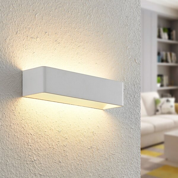 Arcchio LED zidna lampa Karam, 37 cm, bijela, metalna, gore/dolje, prigušiva, Bijela, Dnevni boravak/blagovaonica, Aluminij