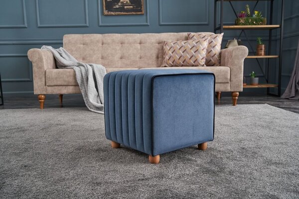 Atelier Del Sofa Tabure, Plava, Mona Puf - Blue