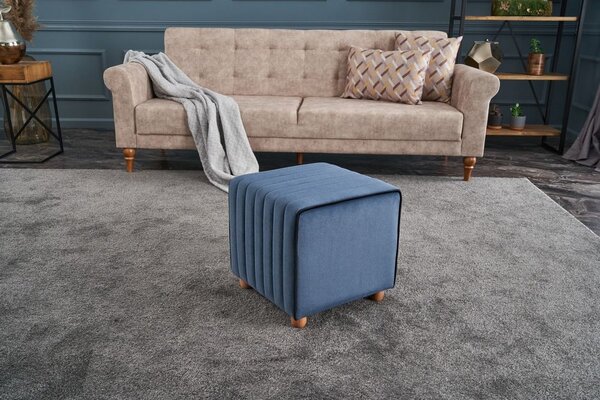 Atelier Del Sofa Tabure, Plava, Mona Puf - Blue