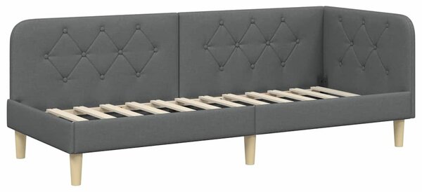Kutni okvir kreveta Tamno siva 80 x 200 cm tkanina - Siva / 80 x 200 cm
