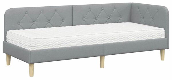 Kutni okvir kreveta Svijetlo siva 80 x 200 cm tkanina - Svjetlosiva / 80 x 200 cm