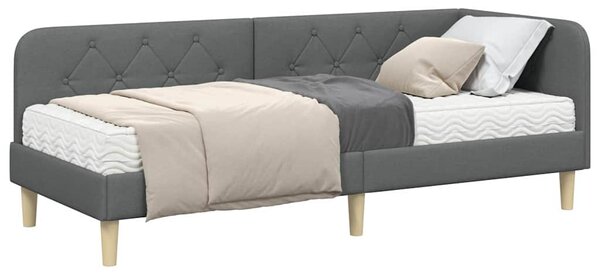 Kutni okvir kreveta Tamno siva 80 x 200 cm tkanina - Siva / 80 x 200 cm