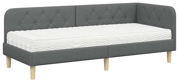 Kutni okvir kreveta Tamno siva 80 x 200 cm tkanina - Siva / 80 x 200 cm