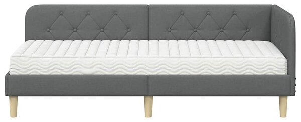 Kutni okvir kreveta Tamno siva 80 x 200 cm tkanina - Siva / 80 x 200 cm