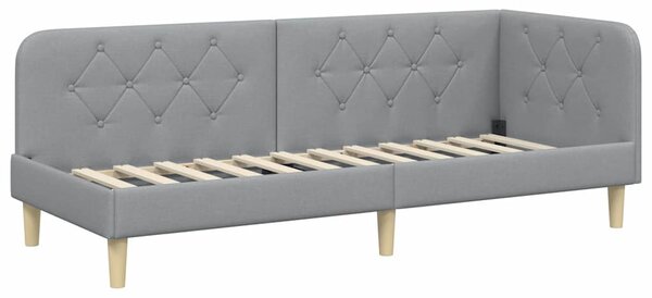 Kutni okvir kreveta Svijetlo siva 80 x 200 cm tkanina - Svjetlosiva / 80 x 200 cm