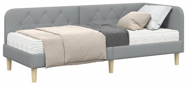 Kutni okvir kreveta Svijetlo siva 80 x 200 cm tkanina - Svjetlosiva / 80 x 200 cm