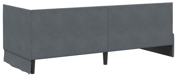 Kutni krevetni okvir s madracem s uzglavljem 2 pcs Siva Baršun - Crvena / 80 x 200 cm