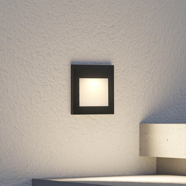 Arcchio LED ugradbena zidna svjetiljka Zamo, crna, 11 cm, IP65, prigušiva, Crno, Područje hodnika, Metal