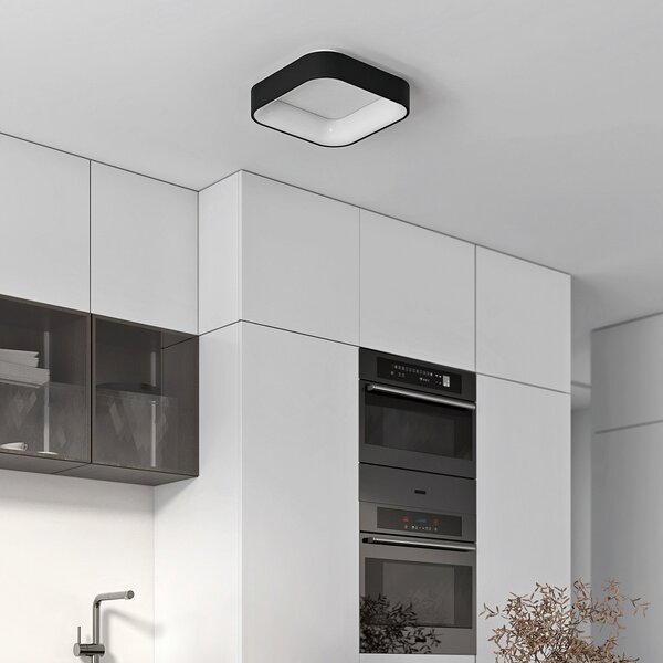 Arcchio LED stropna svjetiljka Aleksi, 45 x cm, crna, CCT, prigušiva, Crno, Kuhinja, Metal