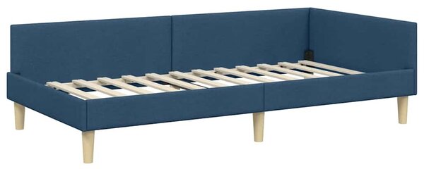Kutni krevetni okvir s madracem s madracem 2 pcs Plava tkanina - Plava / 90 x 190 cm