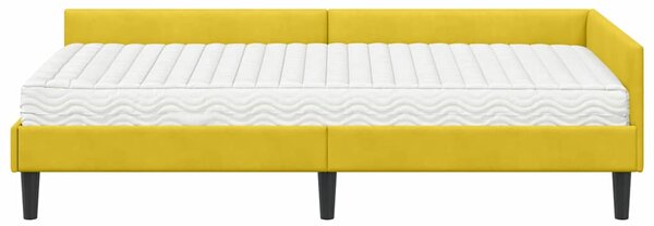 Kutni krevetni okvir s madracem Ostalo 2 pcs Žuta Baršun - Žuta / 80 x 200 cm