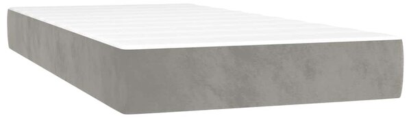 Krevet s oprugama i madracem svjetlosivi 120x190 cm baršunasti - Siva / 120 x 190 cm