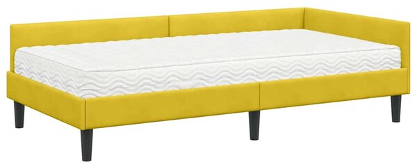 Kutni krevetni okvir s madracem Ostalo 2 pcs Žuta Baršun - Žuta / 80 x 200 cm