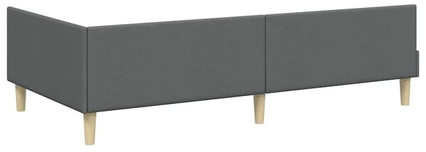 Kutni krevetni okvir s madracem s madracem 2 pcs Siva tkanina - Crvena / 80 x 200 cm