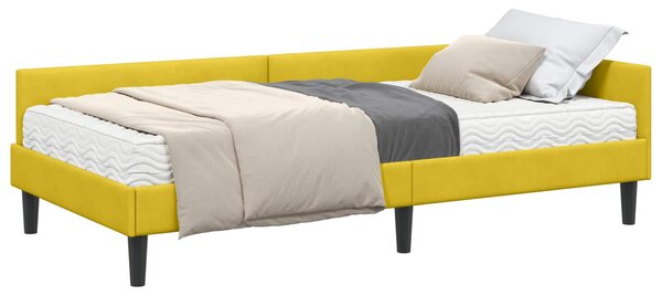 Kutni krevetni okvir s madracem Ostalo 2 pcs Žuta Baršun - Žuta / 80 x 200 cm