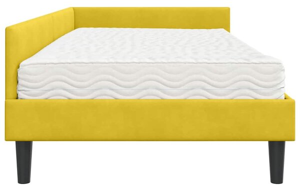 Kutni krevetni okvir s madracem Ostalo 2 pcs Žuta Baršun - Žuta / 80 x 200 cm