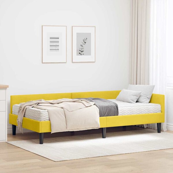 Kutni krevetni okvir s madracem Ostalo 2 pcs Žuta Baršun - Žuta / 80 x 200 cm