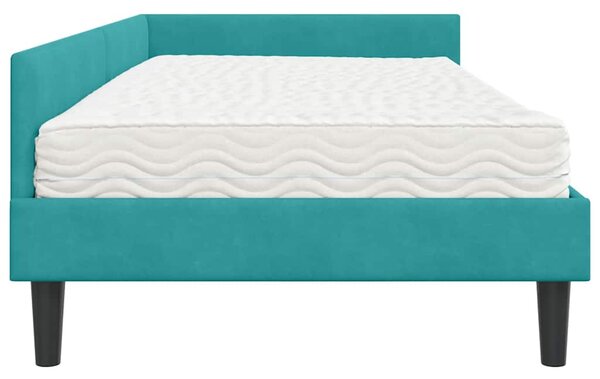 Kutni krevetni okvir s madracem Ostalo 2 pcs Tirkizna Baršun - Tirkizna / 80 x 200 cm