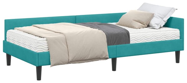 Kutni krevetni okvir s madracem Ostalo 2 pcs Tirkizna Baršun - Tirkizna / 80 x 200 cm