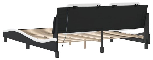 Okvir kreveta s LED-om bez madraca Zadar crno-bijeli 180 x 200 cm - Crna / 180 x 200 cm