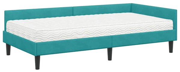 Kutni krevetni okvir s madracem Ostalo 2 pcs Tirkizna Baršun - Tirkizna / 80 x 200 cm