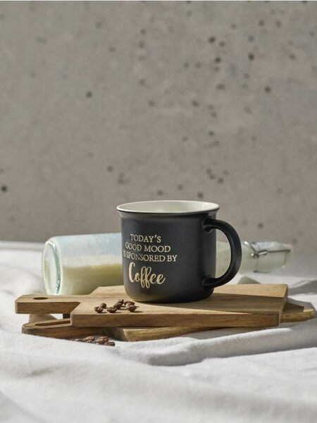 Sinsay - Keramička šalica s natpisom Today’s Good Mood Is Sponsored By Coffee