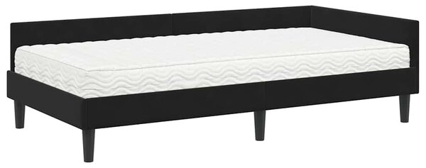 Kutni krevetni okvir s madracem Ostalo 2 pcs Crna Baršun - Crna / 80 x 200 cm