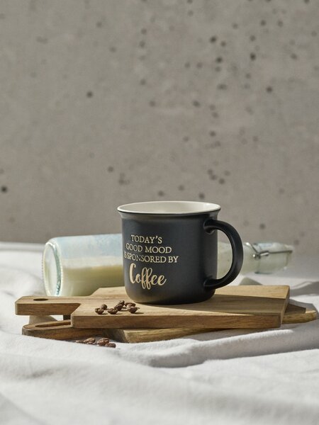 Sinsay - Keramička šalica s natpisom Today’s Good Mood Is Sponsored By Coffee