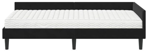 Kutni krevetni okvir s madracem Ostalo 2 pcs Crna Baršun - Crna / 80 x 200 cm