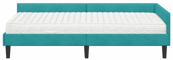 Kutni krevetni okvir s madracem Ostalo 2 pcs Tirkizna Baršun - Tirkizna / 80 x 200 cm