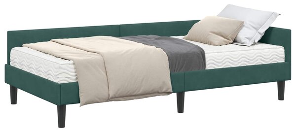 Kutni krevetni okvir s madracem Ostalo 2 pcs Zelena Baršun - Zelena / 80 x 200 cm