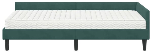 Kutni krevetni okvir s madracem Ostalo 2 pcs Zelena Baršun - Zelena / 80 x 200 cm