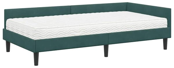 Kutni krevetni okvir s madracem Ostalo 2 pcs Zelena Baršun - Zelena / 80 x 200 cm