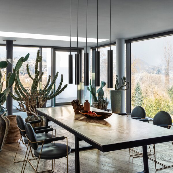 IDEAL LUX Ideal Lux LED viseća svjetiljka Look, Ø 6 cm, crna, metalna, Crno, Dnevni boravak/blagovaonica, Metal