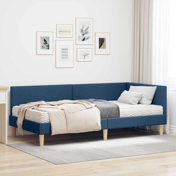 Kutni krevetni okvir s madracem Ostalo 2 pcs Plava tkanina - Plava / 80 x 200 cm