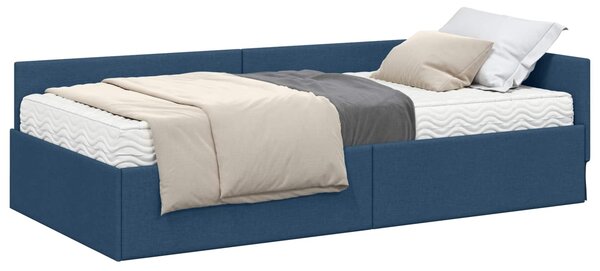Kutni krevetni okvir s madracem Ostalo 2 pcs Plava tkanina - Plava / 80 x 200 cm
