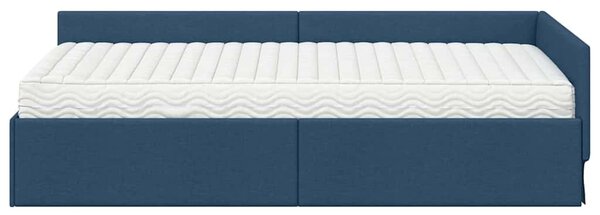 Kutni krevetni okvir s madracem Ostalo 2 pcs Plava tkanina - Plava / 80 x 200 cm